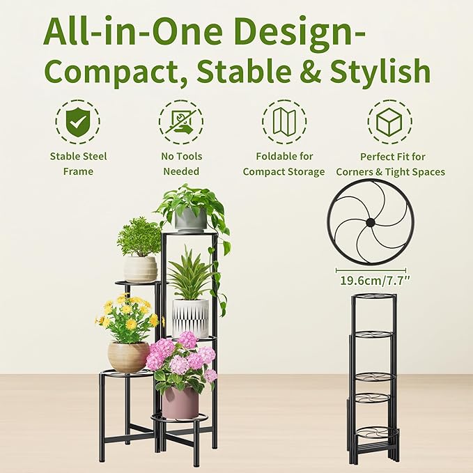 Corner Plant Stand Indoor Outdoor Tall Metal Flower Pot Stands - Image 5
