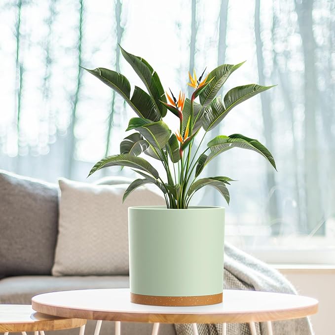 8 Inch Medium Flower Pots for Indoor Outdoor Plants, Cylinder Deep Plant Pots - Image 6