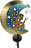 Solar Angel Moon Garden Stake Light – Outdoor Metal Yard Decoration by CBAXEAXM