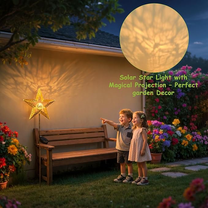 Star Solar Lights Garden Outdoor Decor Waterproof Metal Solar Stakes Lights - Image 3