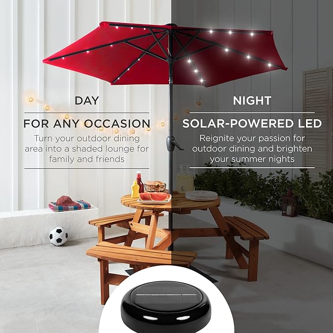 Best Choice Products 7.5ft Outdoor Solar Market Table Patio Umbrella - Image 3