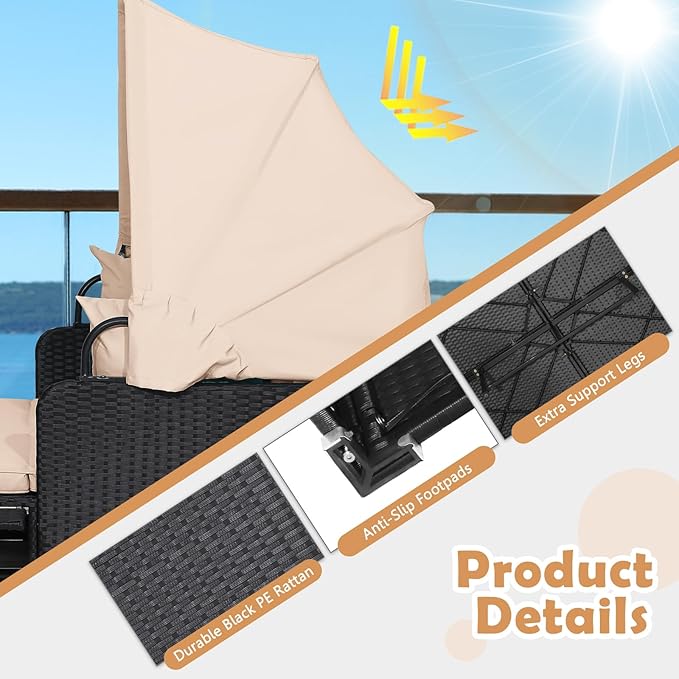 Tangkula Patio Rattan Daybed - Image 8