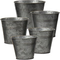 Briful 5 Size Galvanized Buckets Rustic Farmhouse Metal Bucket Galvanized by Briful