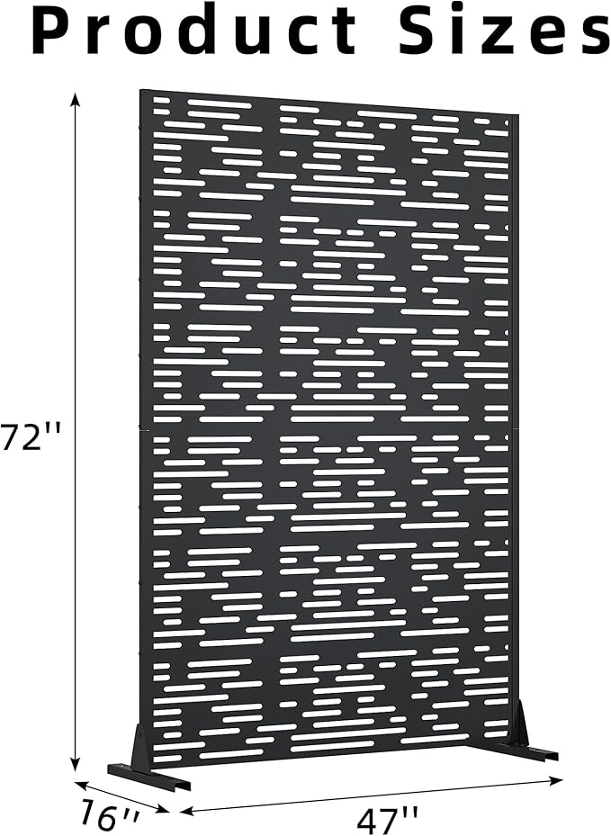 Casaphoria 72" H x 47" W Metal Privacy Screen, Outdoor Freestanding Decorative - Image 7