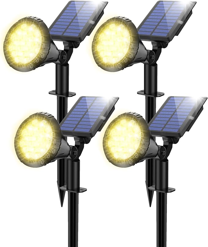 Solar Spot Lights for Outside, 21 LED Outdoor Solar Lights for Yard, 4 Pack - Image 9