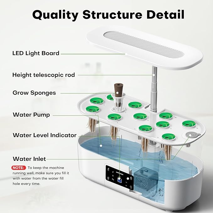 Ahopegarden Hydroponics Growing System Kit Indoor Herb Garden - Image 7