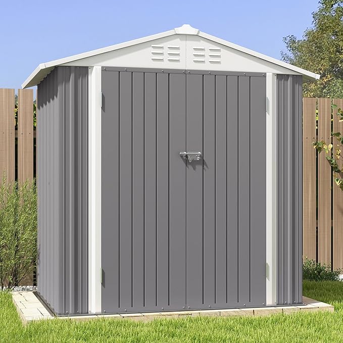 Patiowell 6x4 FT Outdoor Storage Shed, Water-Resistance Metal Outdoor Sheds by Patiowell