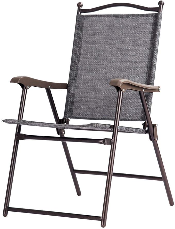 Giantex Set of 2 Patio Folding Chairs, Outdoor Patio Dining Chairs w/Armrest - Image 7