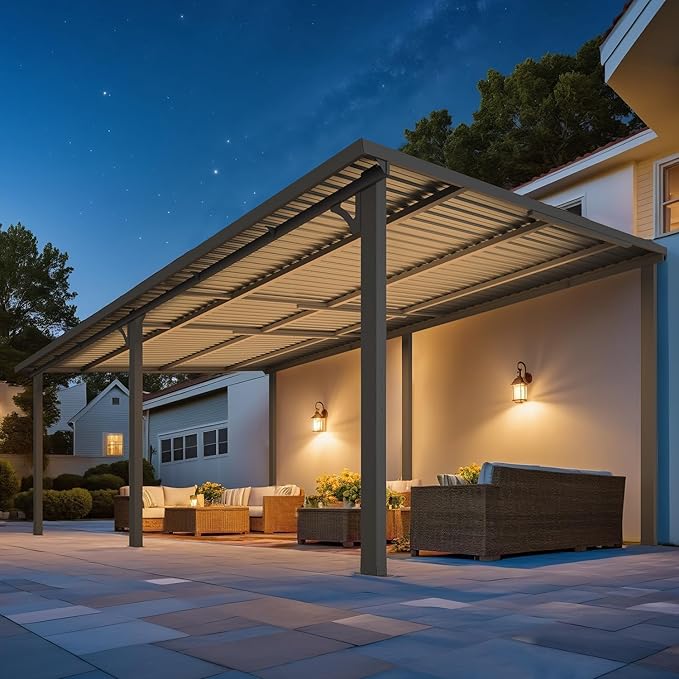 AECOJOY 20' x 12' Outdoor Gazebo Hardtop Pergola - Image 4