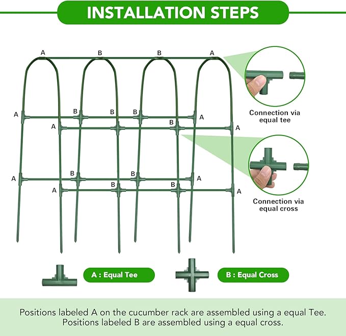 Cucumber Trellis for Raised Bed, U-Shape Garden Trellis for Climbing Plants - Image 6