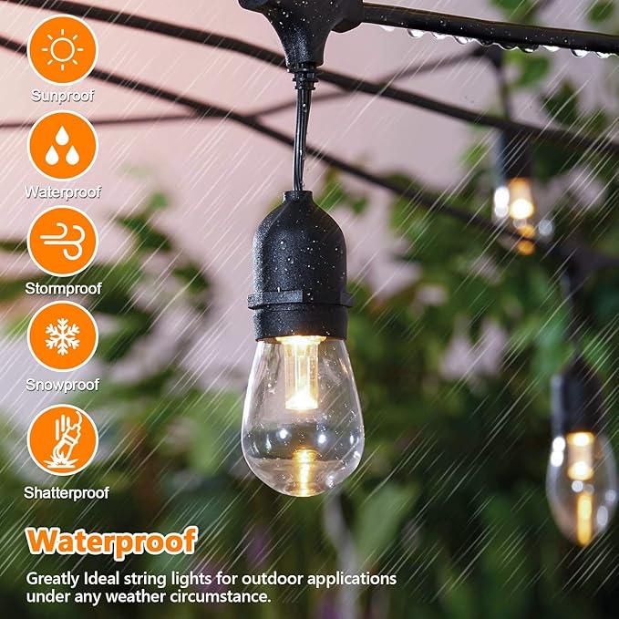 Lakumu 2-Pack 3 Color Dimmable LED Outdoor String Lights - Image 4