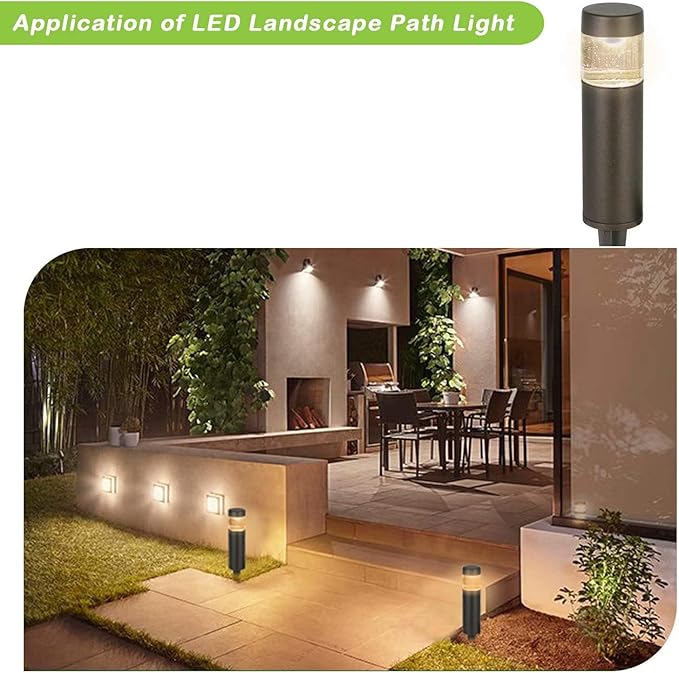 hykolity Low Voltage Landscape Lights, 3W 191LM 12V-24V LED Round Bollard Light - Image 8