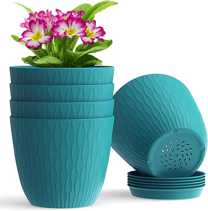 6 inch Plant Pots, 5 Pack Flower Pots by WSMKSZ