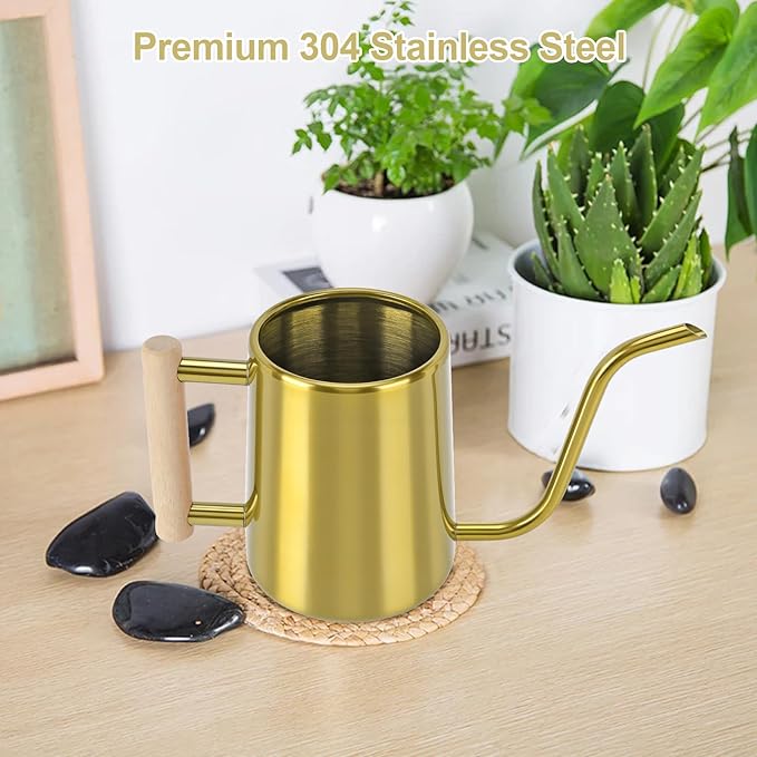 Watering Can Indoor Plants, 35 oz/1000 ml Metal Stainless Steel Watering Can Pot - Image 5