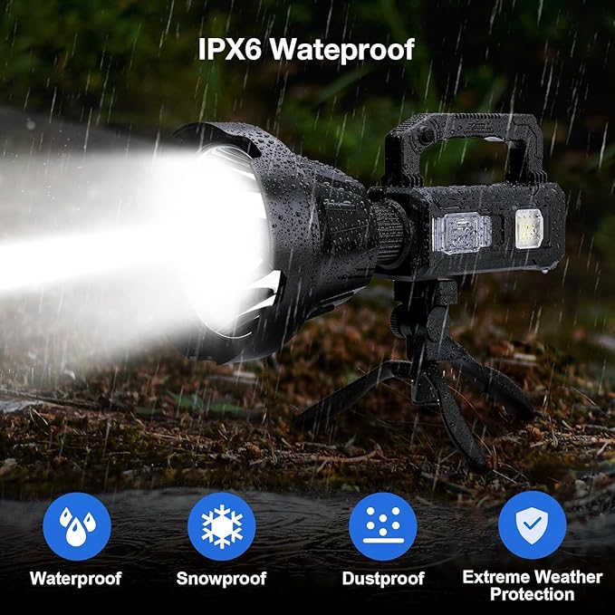 Solar Rechargeable Spotlight, 000L High Lumens Led Spot Lights Outdoor Handheld - Image 7
