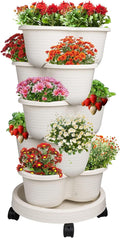 Hourleey Strawberry Planter, 5 Tier Stackable Gaden Tower by Hourleey