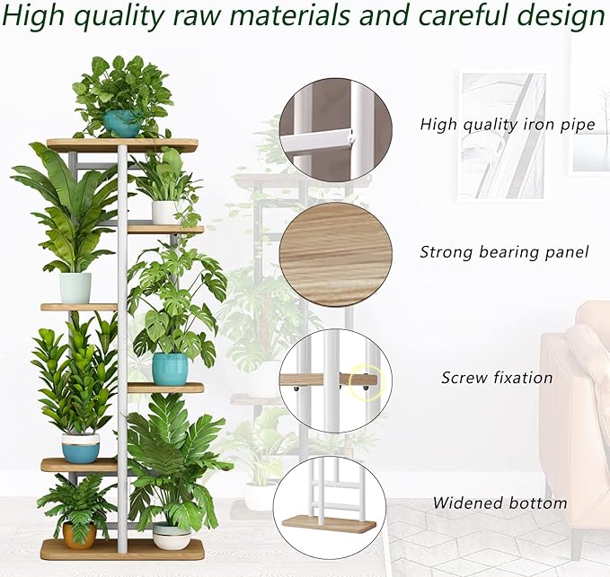 LINZINAR Plant Stand 6 Tier 7 Potted Multiple Flower Pot Holder Shelf Indoor - Image 5