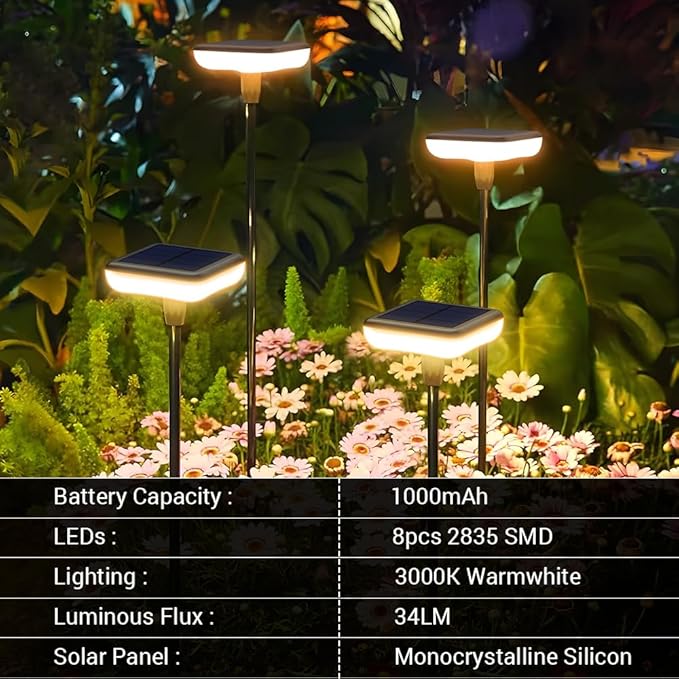 Solar Pathway Lights Outdoor 6 Pack Solar Powered Garden Lights 12H Long - Image 6