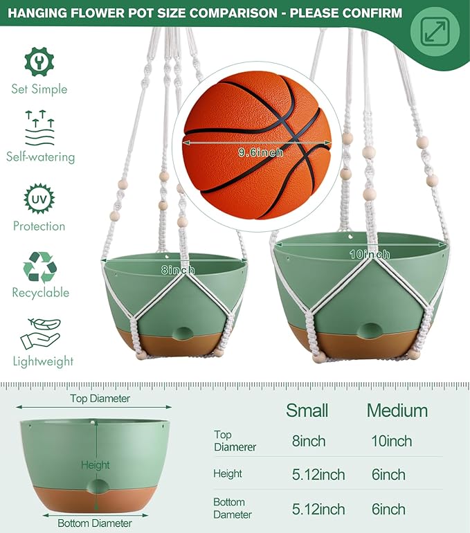 Set of 2-10 Inch Hanging Planters - Image 9