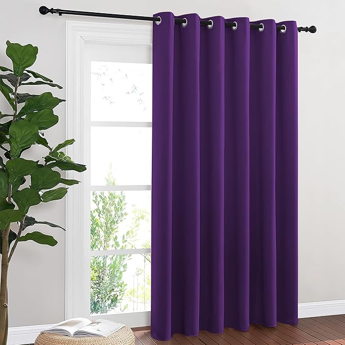 NICETOWN Blackout Sliding Door Curtains 84 Inch Length, Extra Wide Room Divider by NICETOWN