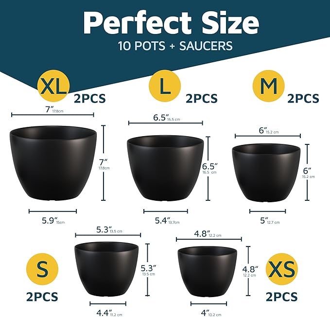 Lifemaster Plant Pots with Multi Drainage Holes - Image 2