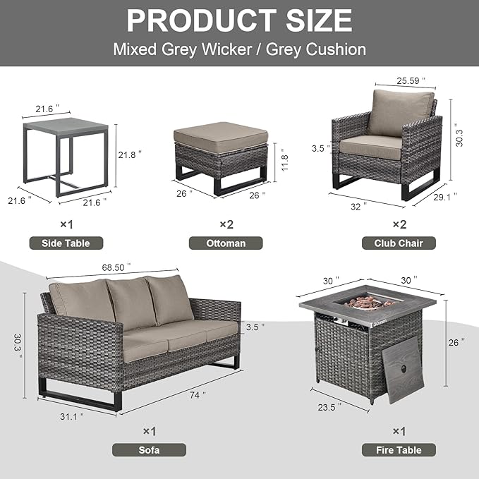 Belord 7 Pieces Patio Furniture Set - Image 2