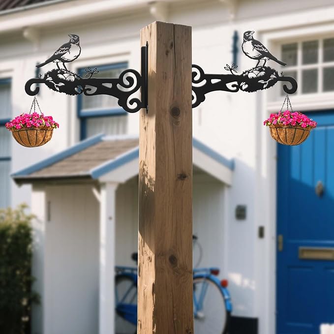 4-Pack Aesthetic Wall Plant Hanger Indoor and Outdoor – 10 Inch Metal Hanging - Image 6