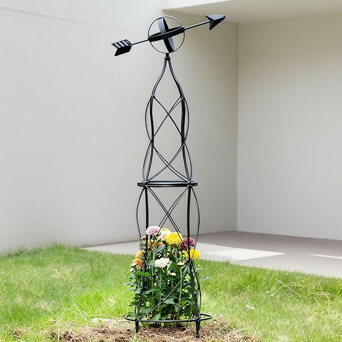 41-Inch Metal Obelisk Trellis – Elegant Garden Support - Image 8