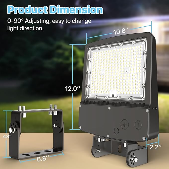 HYPERLITE LED Parking Lot Light - 200W 30000lm UL Listed Led Flood Lights - Image 3
