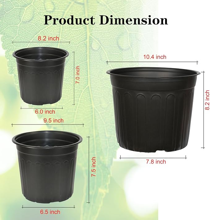 72-Pack 2/2.5/3 Gallon Flexible Plastic Plant Pots, Thickened Soft Seed - Image 5