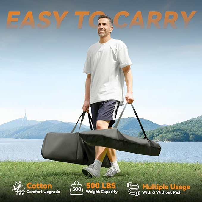 2 Person Outdoor Hammock with Stand, Cotton Rope Hammock with Polyester Pad - Image 3