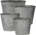 Briful 4 Size Galvanized Buckets Farmhouse Metal Bucket Dark Gray Galvanized by Briful
