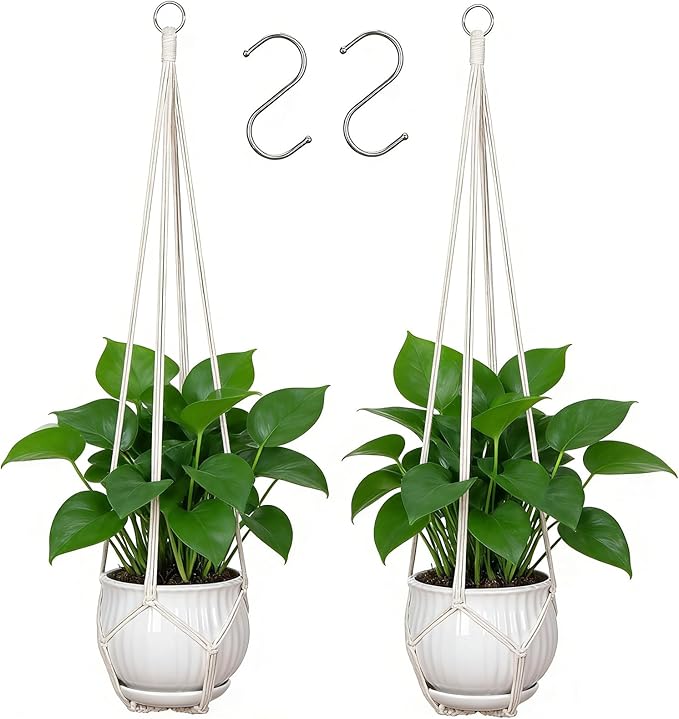 YIBOT Macrame Plant Hanger Indoor Set of 2 by YIBOT