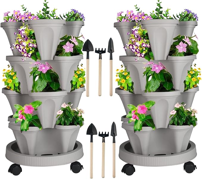 DUNCHATY Stackable Planter, Vertical Garden Planter by DUNCHATY