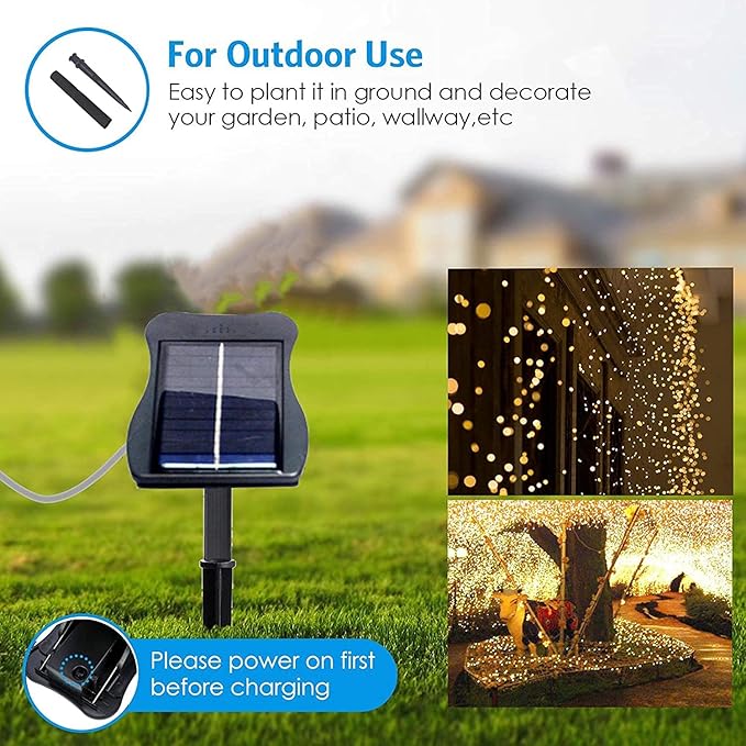 ZNYCYE Solar Waterfall Fairy Bunch Lights Outdoor Waterproof 200LEDs, 8 Modes - Image 4