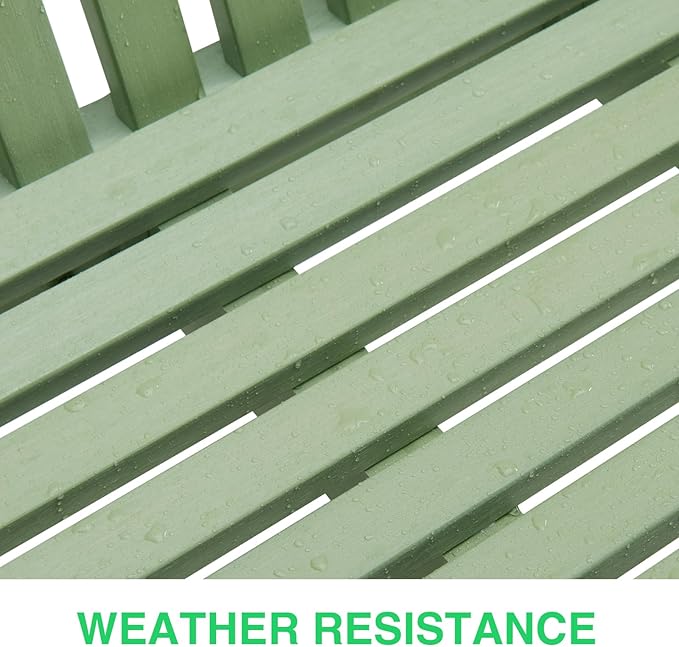 Psilvam Garden Bench, 2-Person Poly Lumber Patio Bench, All-Weather Outdoor - Image 5