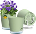 6 inch Self Watering Pots for Indoor Outdoor Plants, 3 Pack Flower Plant Pots by Meowell