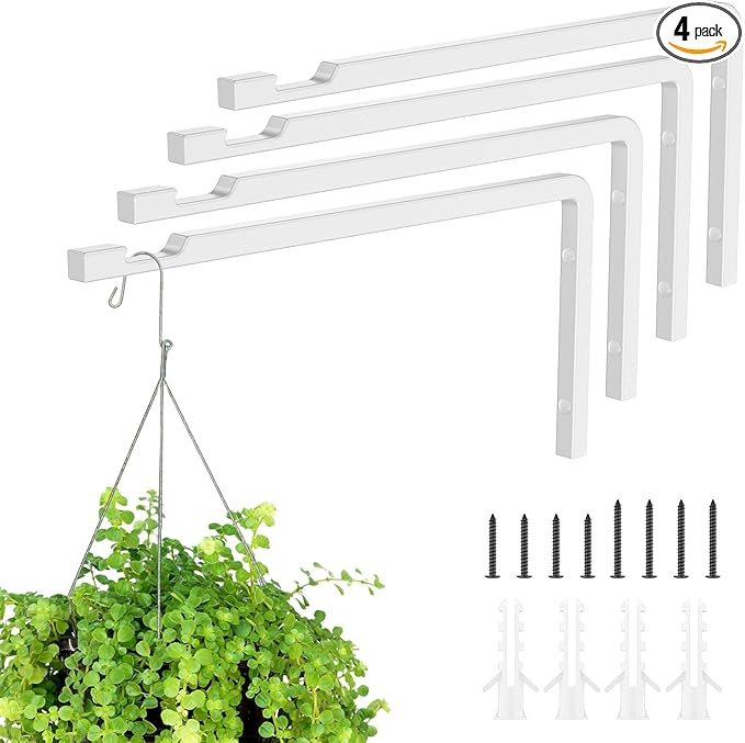 Plant Hangers Outdoor Indoor, 4 Pack 8" Plant Hooks by GintongUwak