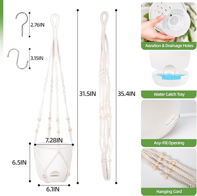 2-Pack 7.1-Inch Self-Watering Orchid Hanging planterS - Image 5