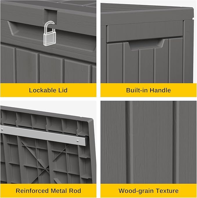 EAST OAK Outdoor Storage Box, 60 Gallon Deck Box Indoor and Outdoor Use - Image 5