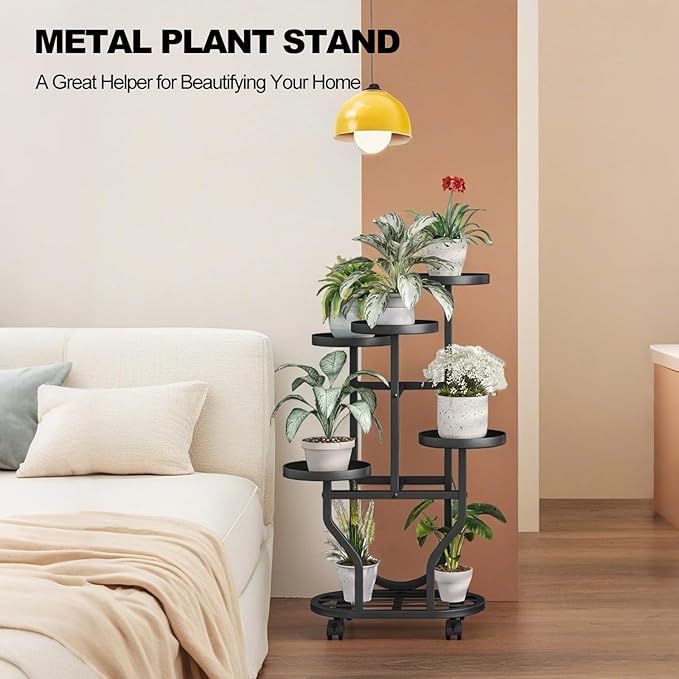 Plant Stand 5 Tier Indoor Outdoor Metal Flower Shelf - Image 7