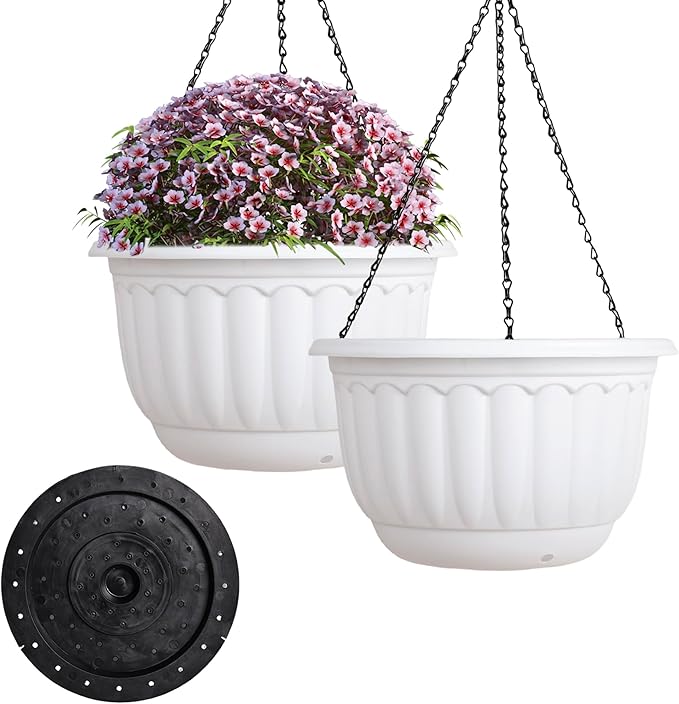 YIKUSH Planters for Outdoor Plants 2 Pack White Plant Pots by YIKUSH