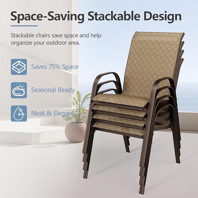 SWITTE Patio Chairs Set of 4 - Image 7