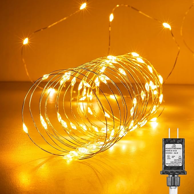 Fairy Lights Plug in, 99Feet 300LEDs Warm White String Lights, Waterproof by Minetom