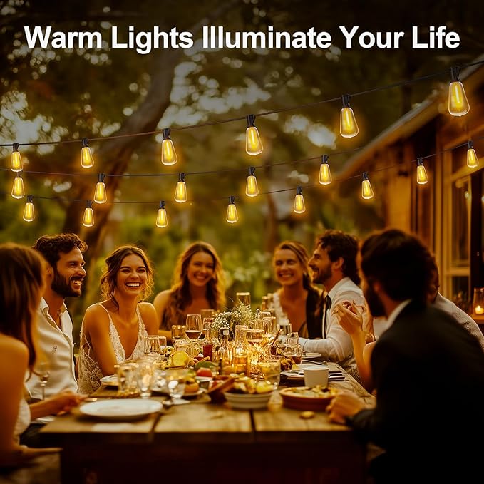 Outdoor String Led Patio Lights - 50Ft 15M Outside Waterproof Light - Image 8