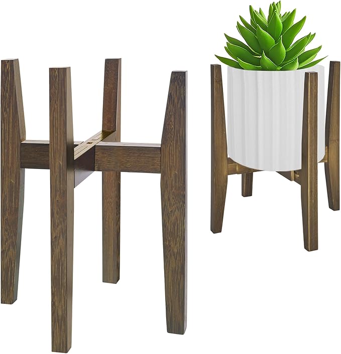 Plant Stand Indoor, Bamboo Plant Shelf, Adjustable Corner Plants Flower Holders by PlantsHomeFun