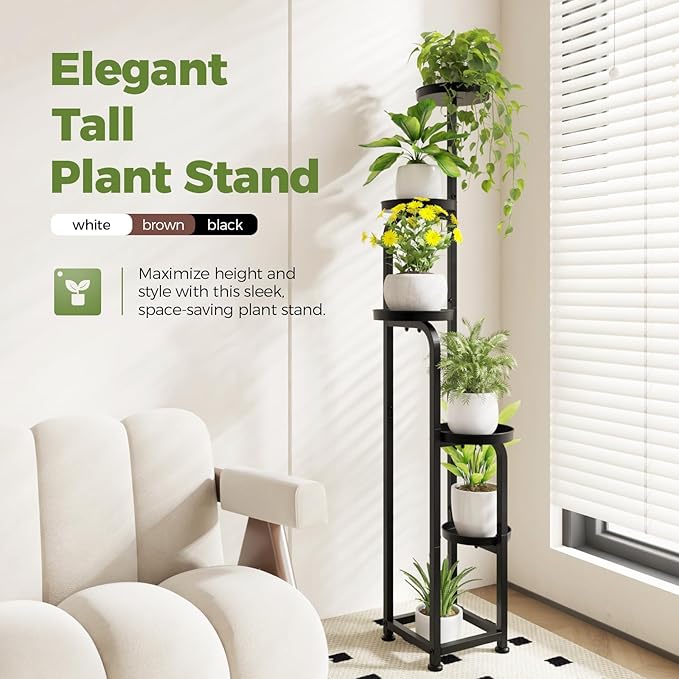 Bamworld Tall Plant Stand Indoor Outdoor, Corner Metal Flower Pot Stands - Image 2
