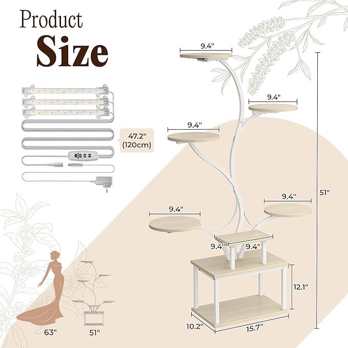 PRAISUN 51 Inch Plant Stand - Image 7