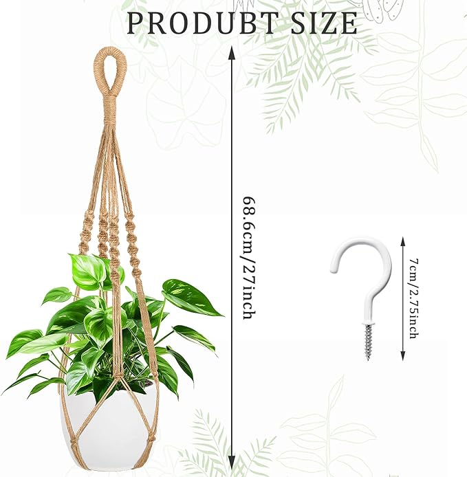 Augshy 27 Inch Macrame Plant Hanger, 2 Packs Plant Hangers - Image 2