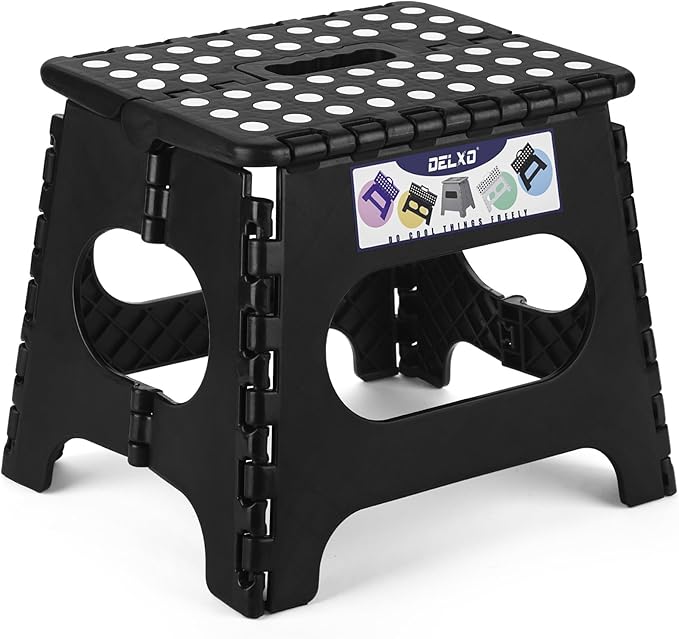 Delxo Folding Step Stool, 11 Inch Non-Slip Foldable Step Stools by Delxo